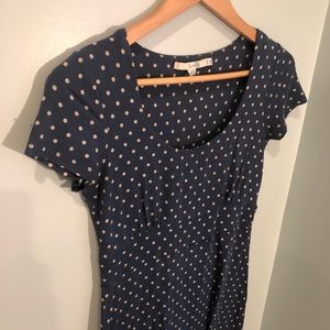 Boden polka dot retro look dress size 4L blue